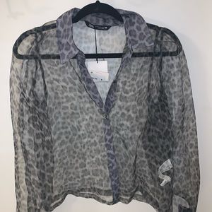 Sheer Leopard Zara top